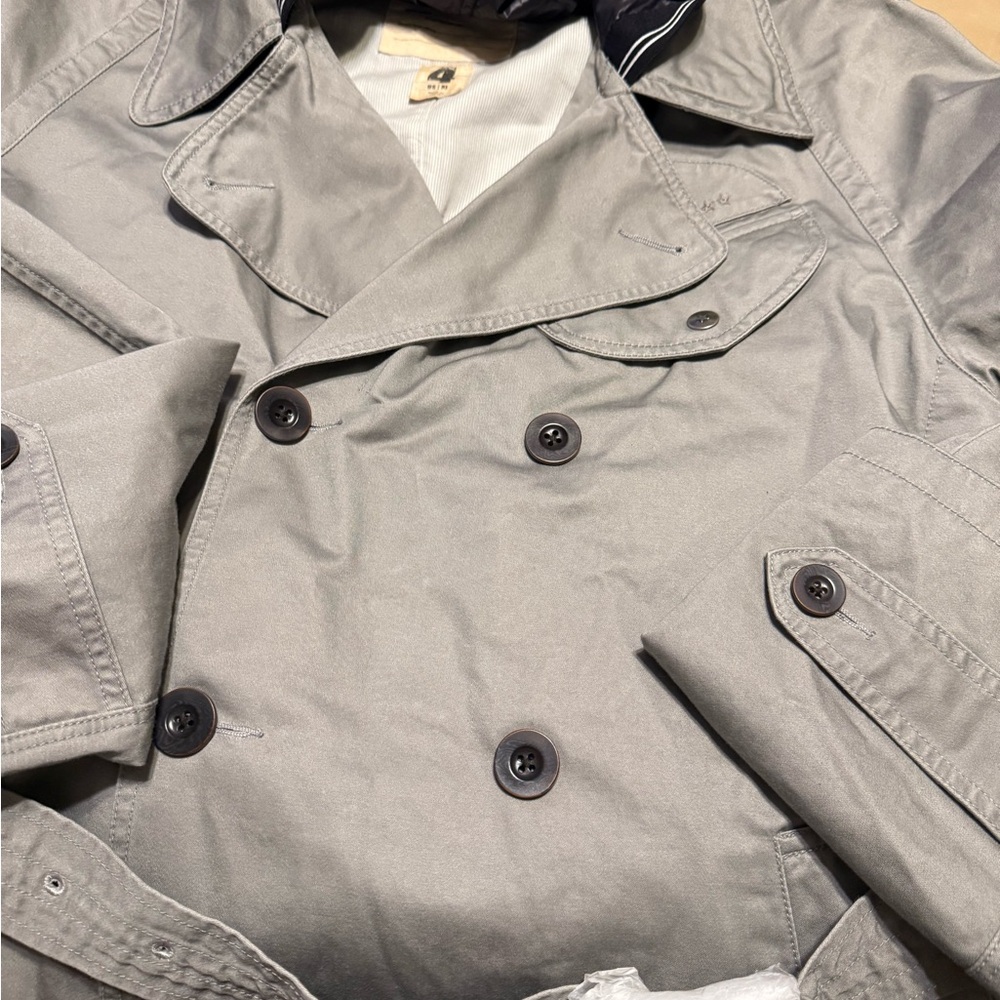 Converse Double-Breasted Trench Coat in Light Gray